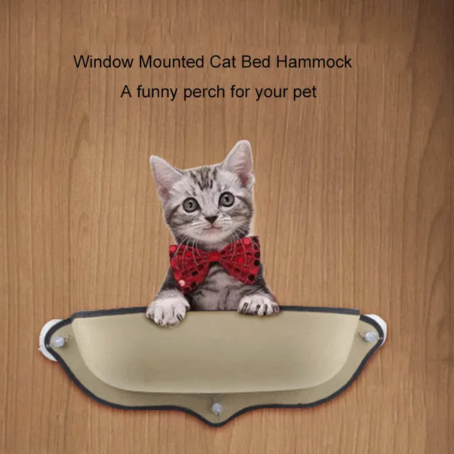 Removable Cat Window Bed Ultimate Sunbathing Cat Window Mounted Cat Hammock Bed Cat Lounger Perch Cushion Hanging Shelf Seat