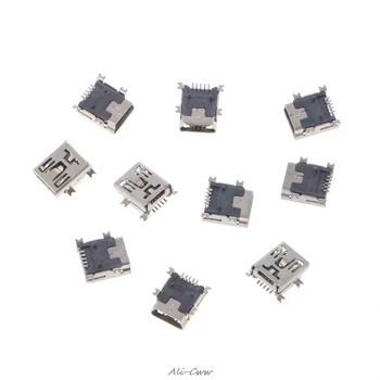 

10 Pcs MINI USB Type B 5 Pin Female Socket Connector For Mobile Phone Charging