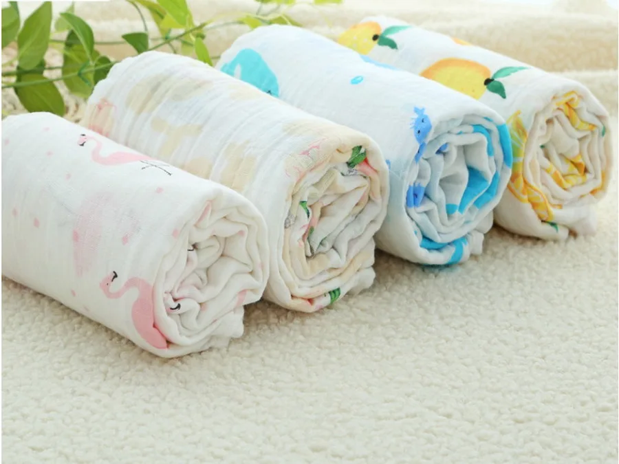 50pcs 모슬린 swaddle 담요 품질보다 목욕 타월 면화 담요 포장