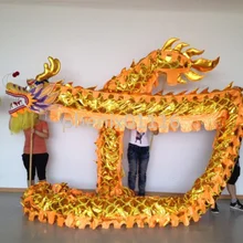 18 м 10 взрослый китайский дракон танец позолоченный народный праздничный костюм 10 взрослый для игры