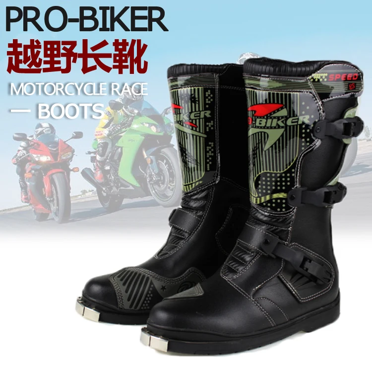 Натуральная PRO-BIKER мотоциклетная гоночная длинная секция высоких сапог, защитная обувь racing ботинки для мотокросса