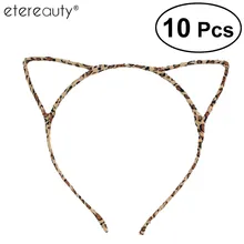 10 шт. Симпатичные маскарадный костюм вечерние кошачьи уши проводной головная повязка(Леопард