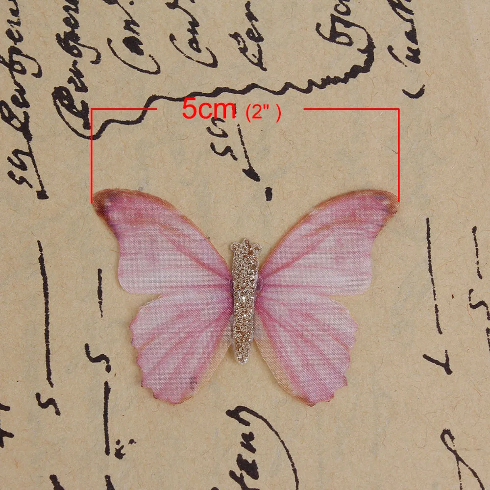 Double Layer Organza For DIY & Craft Ethereal Butterfly Glitter 2 PCs