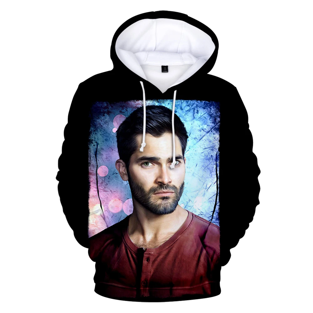 Fashion Teen Wolf Hoodies Derekhale 3D Print Sweatshirts Teen Wolf Men/Women Black Unisex Tops 4XL