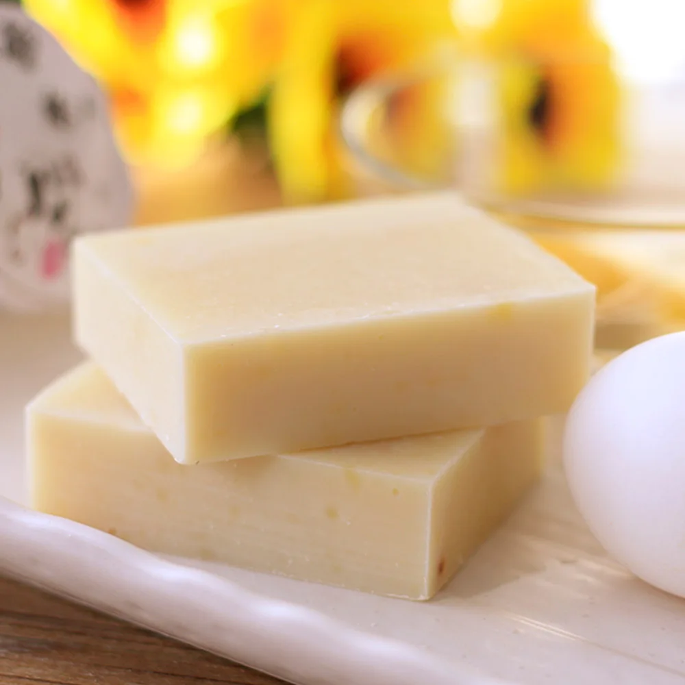 Йогурт яйцо ручной работы Отбеливающее мыло для кожи Глубокая чистка осветлять увлажняющий туалетное мыло для душа