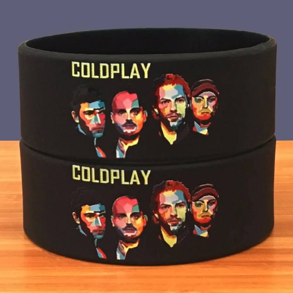Versión amplia banda Coldplay pulseras de silicona pop music Band alta calidad silicona artículo