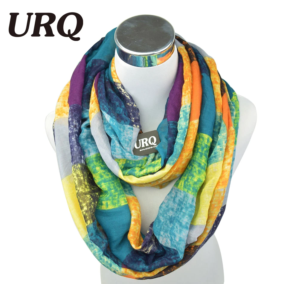 2016 New Tube Scarves Warm For Women Fahion Design Plaid lady Ring Scarfs Infinity Scarf Tube V8A18430