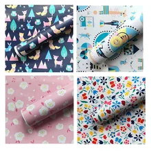 Толстая самоклеящаяся пленка для детской спальни с изображением животных из мультфильмов, рулон бумаги с розовым цветком для детской комнаты, стикер для детской стены