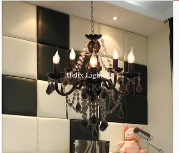 

New Arrival Clear Black Chandelier Living Room Candle Lamps luxury Acrylic Crystal Chandelier Lights AC 100% Guaranteed