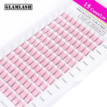 GLAMLASH 15 чехлов 2D3D4D5D6D длинные Стволовые ресницы, готовые русские объемные вентиляторы, норковые ресницы для наращивания, макияж