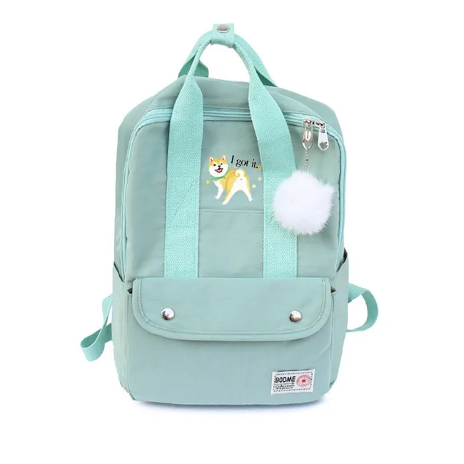 Милый мультяшный рюкзак с принтом щенка Шиба ину собаки, холщовая дорожная сумка для ноутбука, школьный рюкзак для подростков, школьные сумки, рюкзак для студентов, Mochila - Цвет: 25