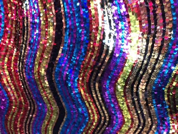 

5yards/bag LF03# 2 color curve stripe French style cloth sequins net cloth is used for wedding dress stage dress Free shipping