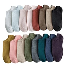 10 пар, женские носки, короткие дышащие спортивные носки, одноцветные, удобные носки из хлопка, носки по щиколотку