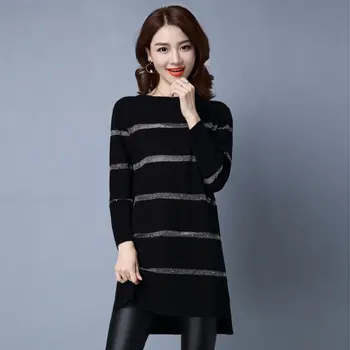 

2020 autumn and winter new cashmere sweater, mid size long dress, large size women's sweater, bottomless Jersey.