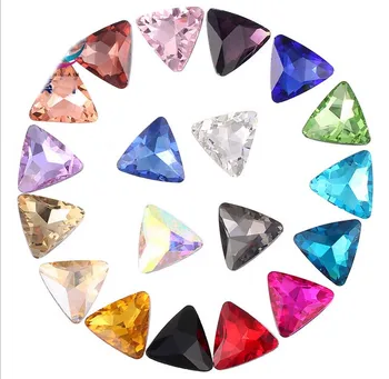 

100PCS/60Pcs Mixed Colors Pointed Triangle Fancy Glass Stones (Various Sizes)