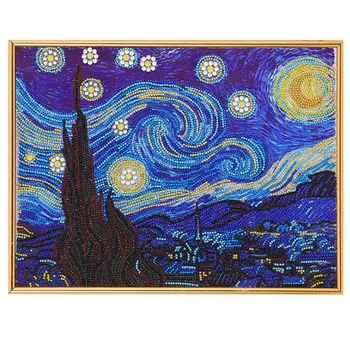 

5D Van Gogh Starry Sky Special Shaped Diamond Painting DIY Partial Drill Cross Stitch Crystal Rhinestone Arts a108