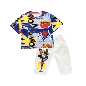 

Toddler Boy Shirts Clothing Baby Set for Newborn Summer Clothes 2pcs Two Pieces Top Tee+cartoon Jeans Pants Boy Sport Suit Girls