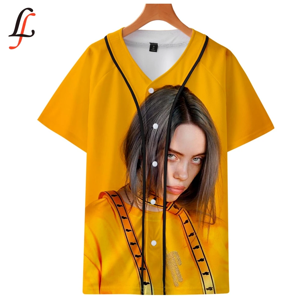 Billie Eilish, 3D принт, бейсбольные футболки для женщин/мужчин, модные летние футболки с коротким рукавом,, уличная одежда, футболки, топы