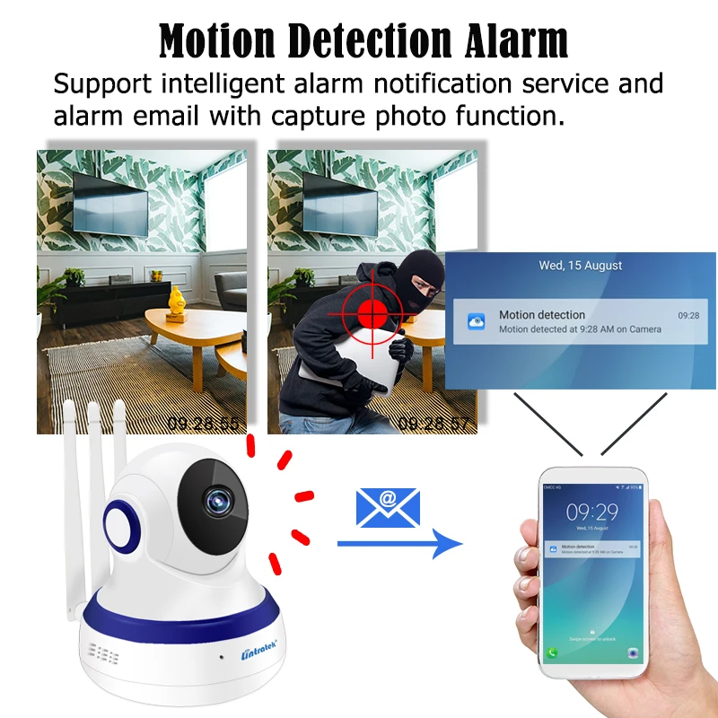  Lintratek HD 1080P IP Camera Wifi Mini CCTV Video Surveillance 2 in 1 Pack Cloud Storage Home Secur