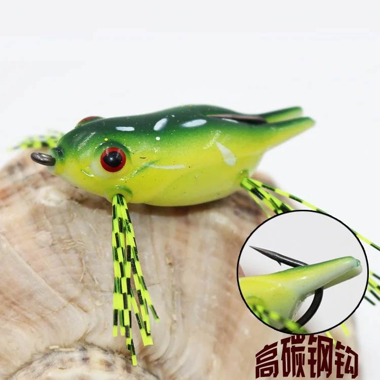 7g Fishing Lures Treble Hooks Topwater Ray Frog Minnow Bait Crankbait Wobblers 3D Eyes Fishing Tackle