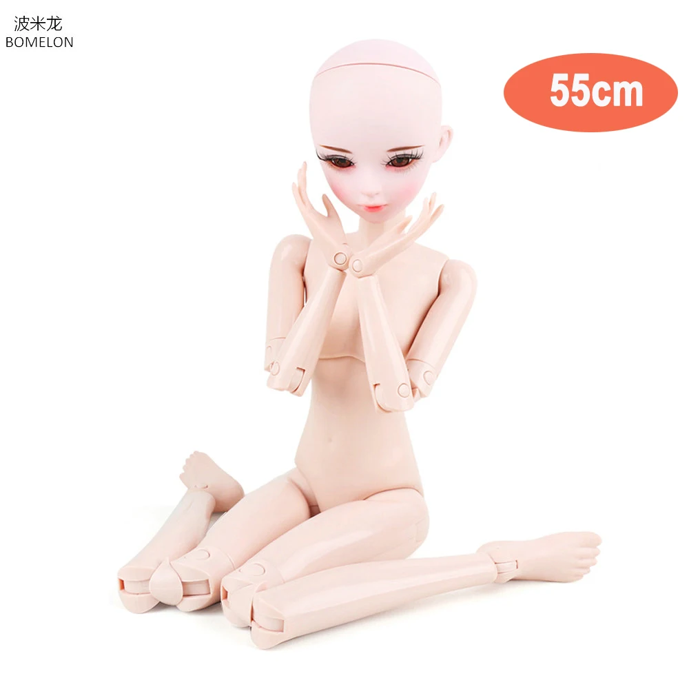 55 см девушки кукла обнаженное тело для куклы 23 шарнирное Bjd 1/3 обнаженное тело с резиновой кожей Глазные яблоки для кукол аксессуары девушки игрушки подарок