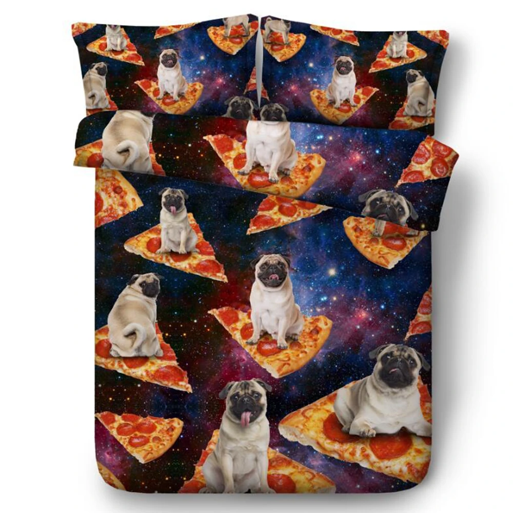 

Dogs and hotdog Bedding Set Duvet Cover With Pillowcases Twin Full Queen King Size Bedclothes 3pcs home textile
