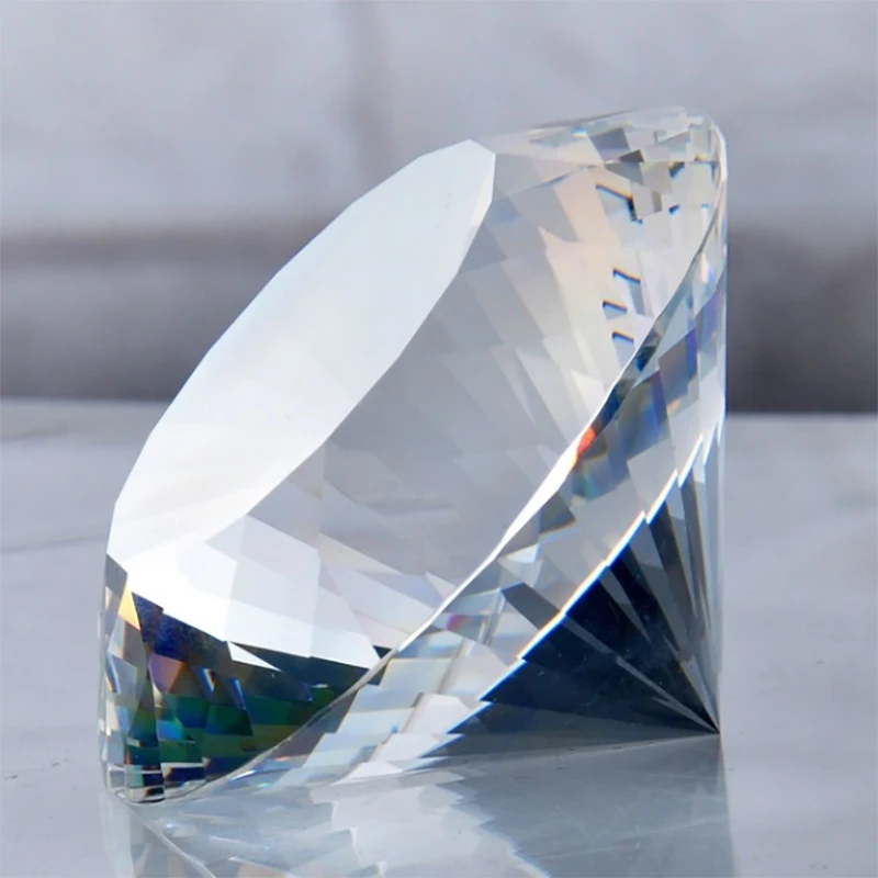 Mix Color Crystal Diamond Shape Paperweight Glass Gem Display Ornament Art Craft Material Gifts 1pcs 100/120/150/200mm