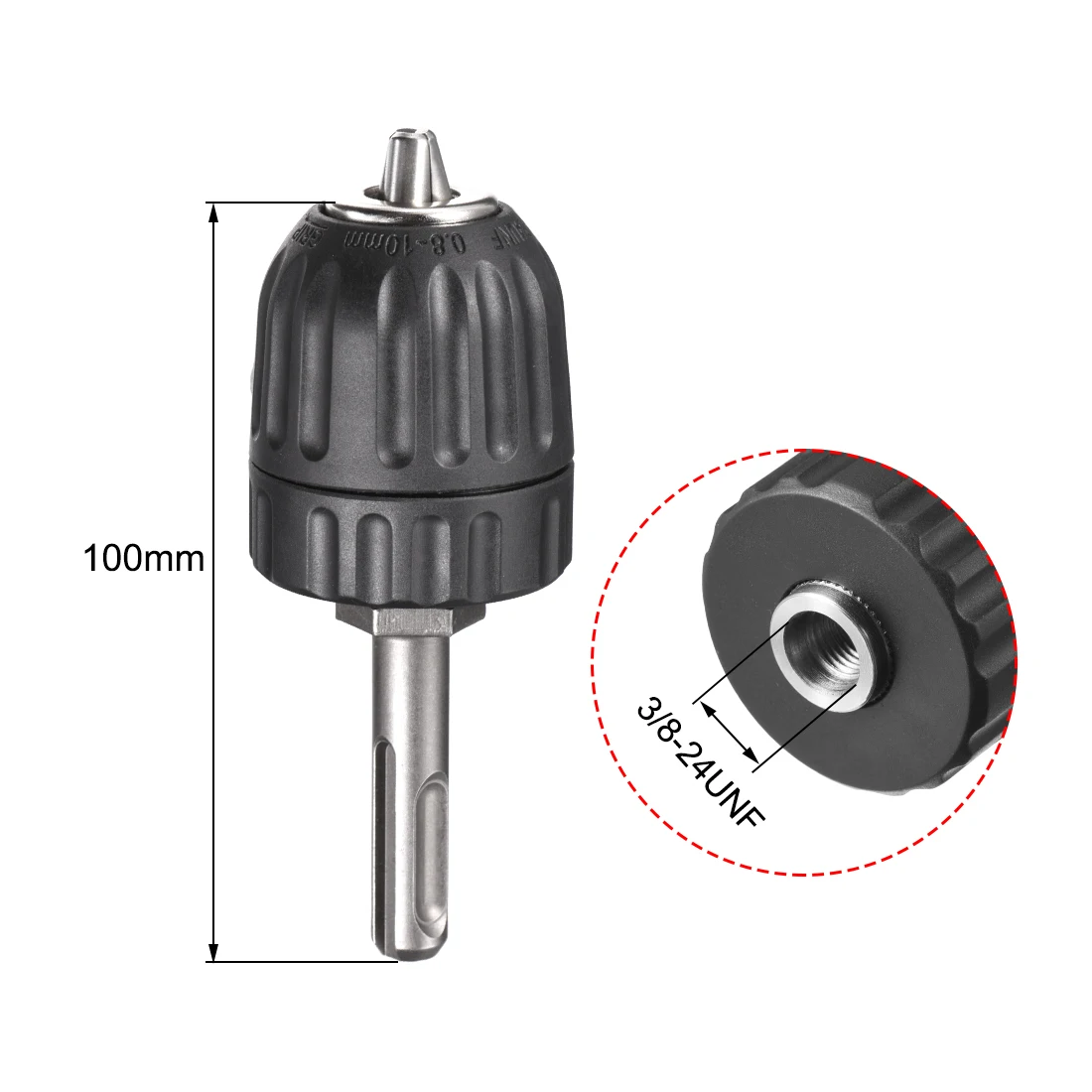 

uxcell 1/2inch-20UNF 3/8inch-24UNF 3-Jaw Key Chuck with SDS-Plus Round/Hex Shank 1/2inch 3/8inch Drill Chuck