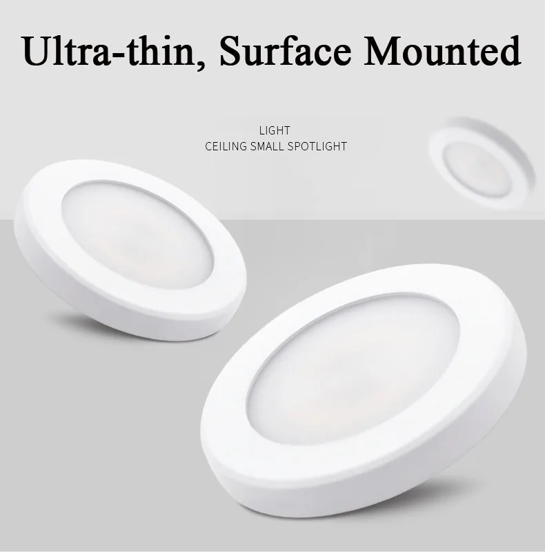 LED downlight Surface Mounted 3W 5W 7w 10W 15W Ceiling Lamps Ultra Thin Driverless led spotlights 220V Ceiling Fixtures Lighting