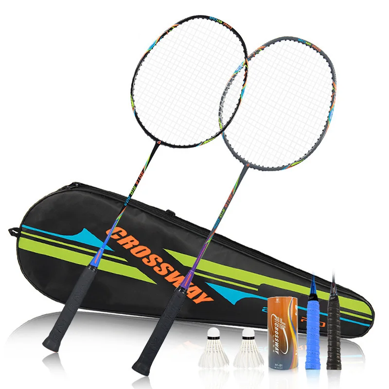 

Badminton Racket Moderate Training Carbon Sets Racquet with Carry Bag Durable Badminton Racquet Badminton Battledore Sport