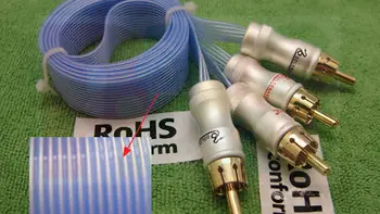 

Silver Interconnects Connect Amplifier Audio to CD Player Speaker Flat RCA Cable