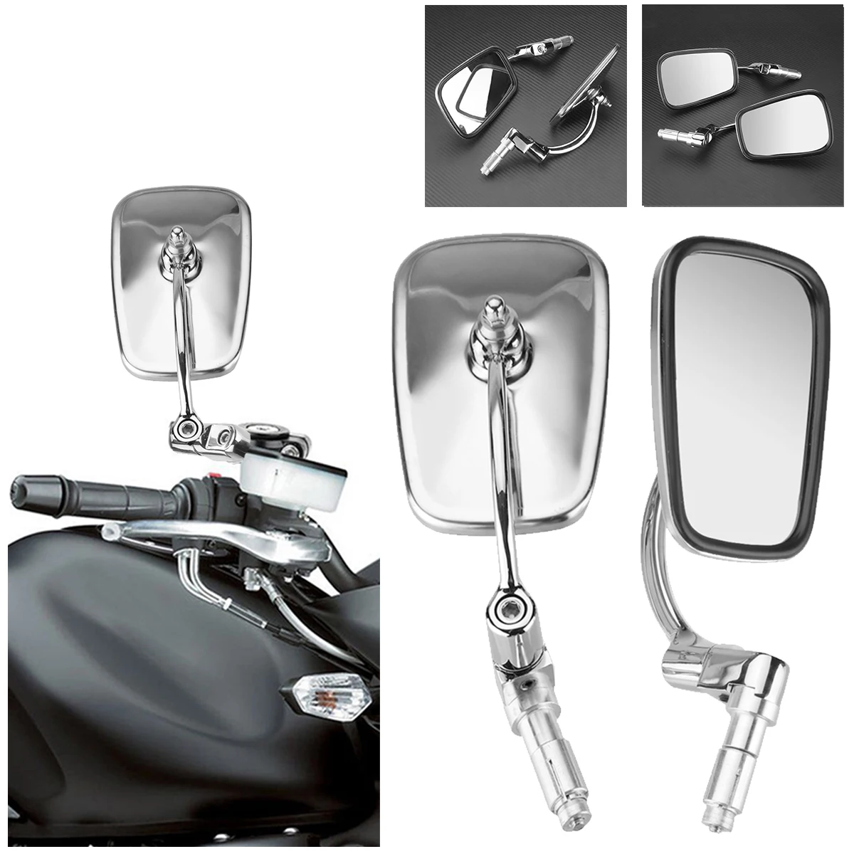 1Pair Universal Classic Motorcycle Mirrors Side Rear View Mirrors For