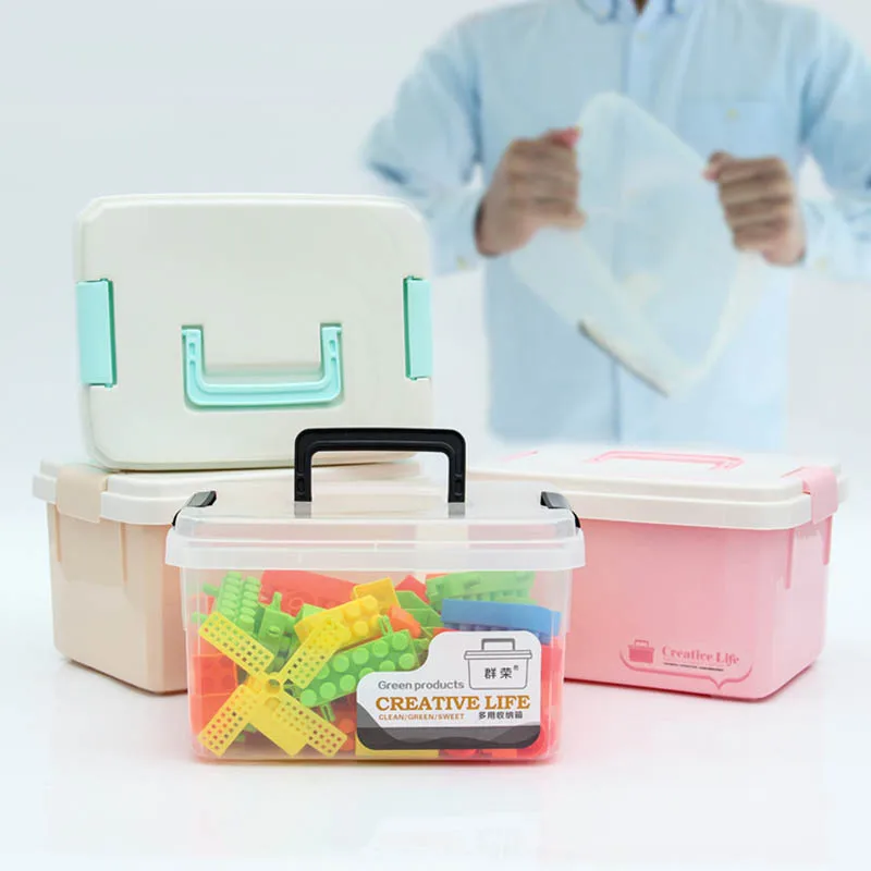 

Candy Color Plastic Medication Storage Boxes Storage Box for Building Blocks Toys Home Organizer