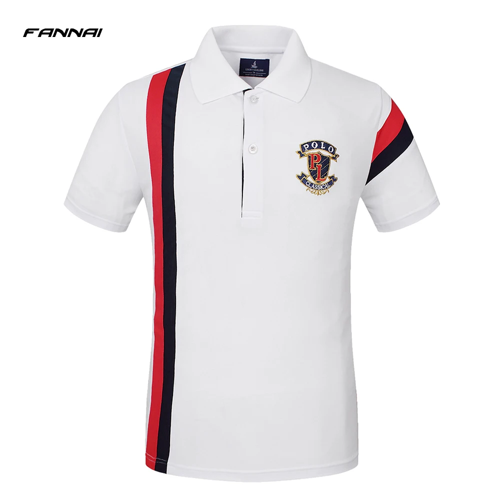 Высококачественная брендовая летняя рубашка поло с коротким рукавом, мужские Модные Повседневные рубашки с вышивкой, хлопковые топы, футболки, облегающие футболки для футбола