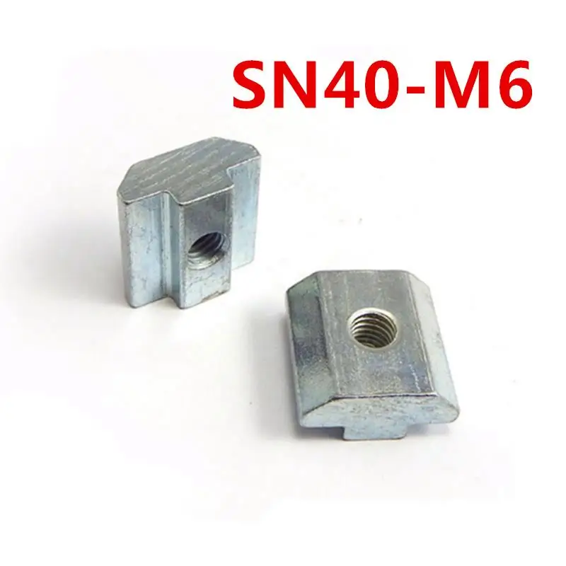 50 шт./лот Сталь с цинк 40-m6 4040-m6 M6 Т Гайка Блок m6 для 40 серии Алюминий профиль Слот 8 Т Гайка