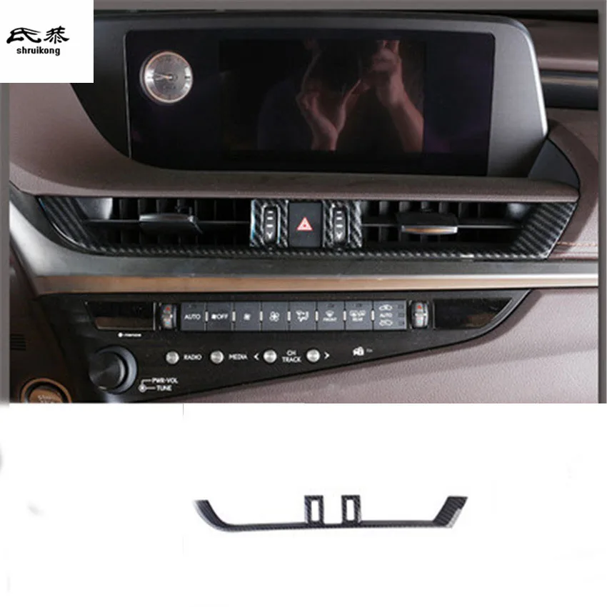 

1PC ABS Carbon Finber Grain Central Control Air Conditioning Outlet Decoration Cover For 2018 2019 Lexus ES200 260 300h