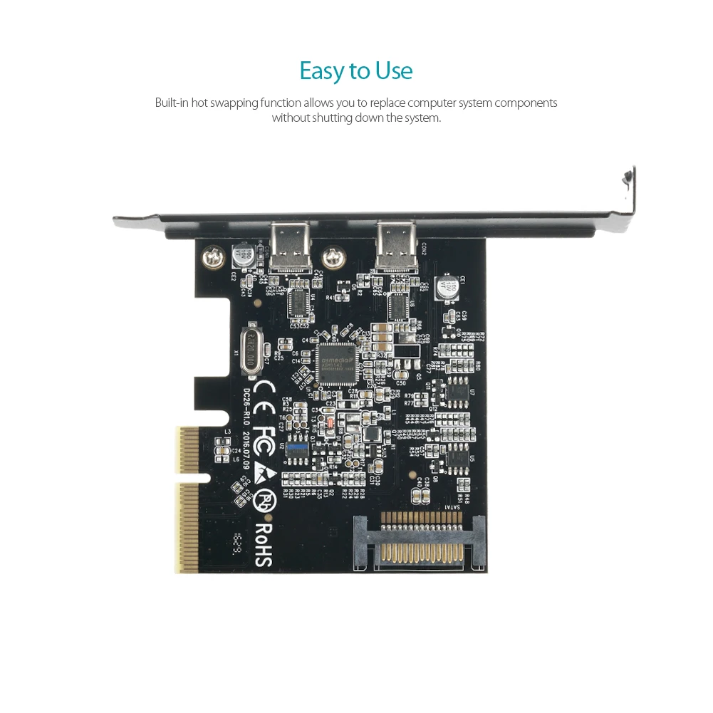 Суперскоростная карта dodocool USB 3 1 PCI Express с двумя реверсивными портами Type C 15