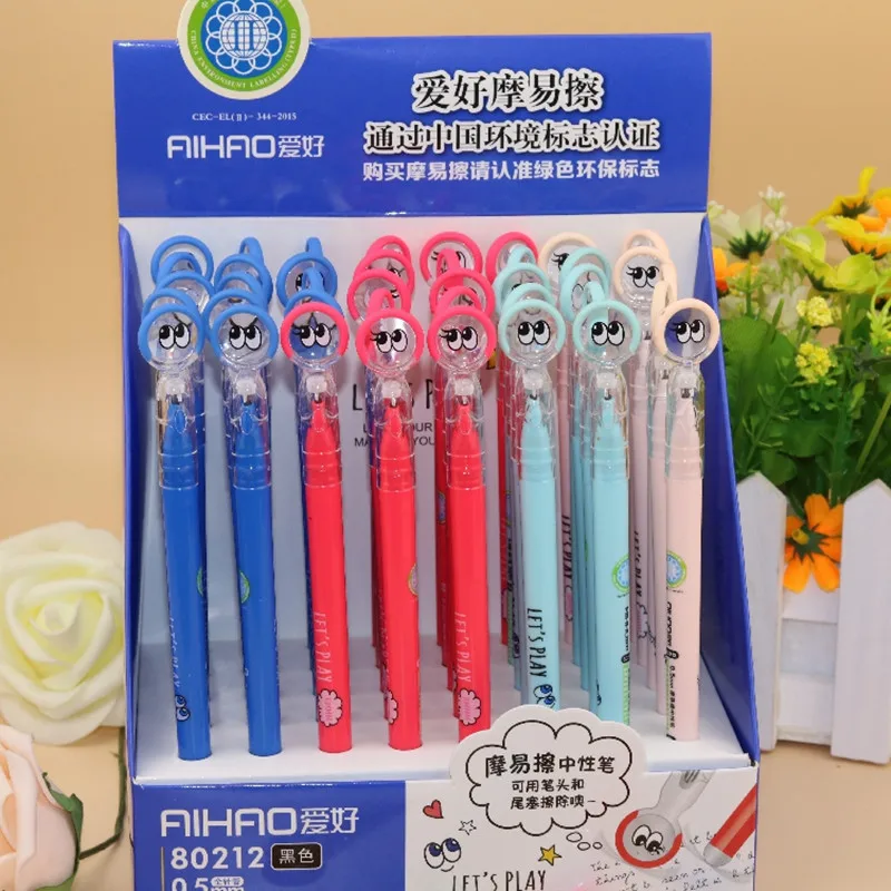 

2016 New Arrival 0.5 mm Pen Point lovely Design Aihao Brand Eraser Pen, High Quality Smooth Writing Magic Pen, 4pcs/lot