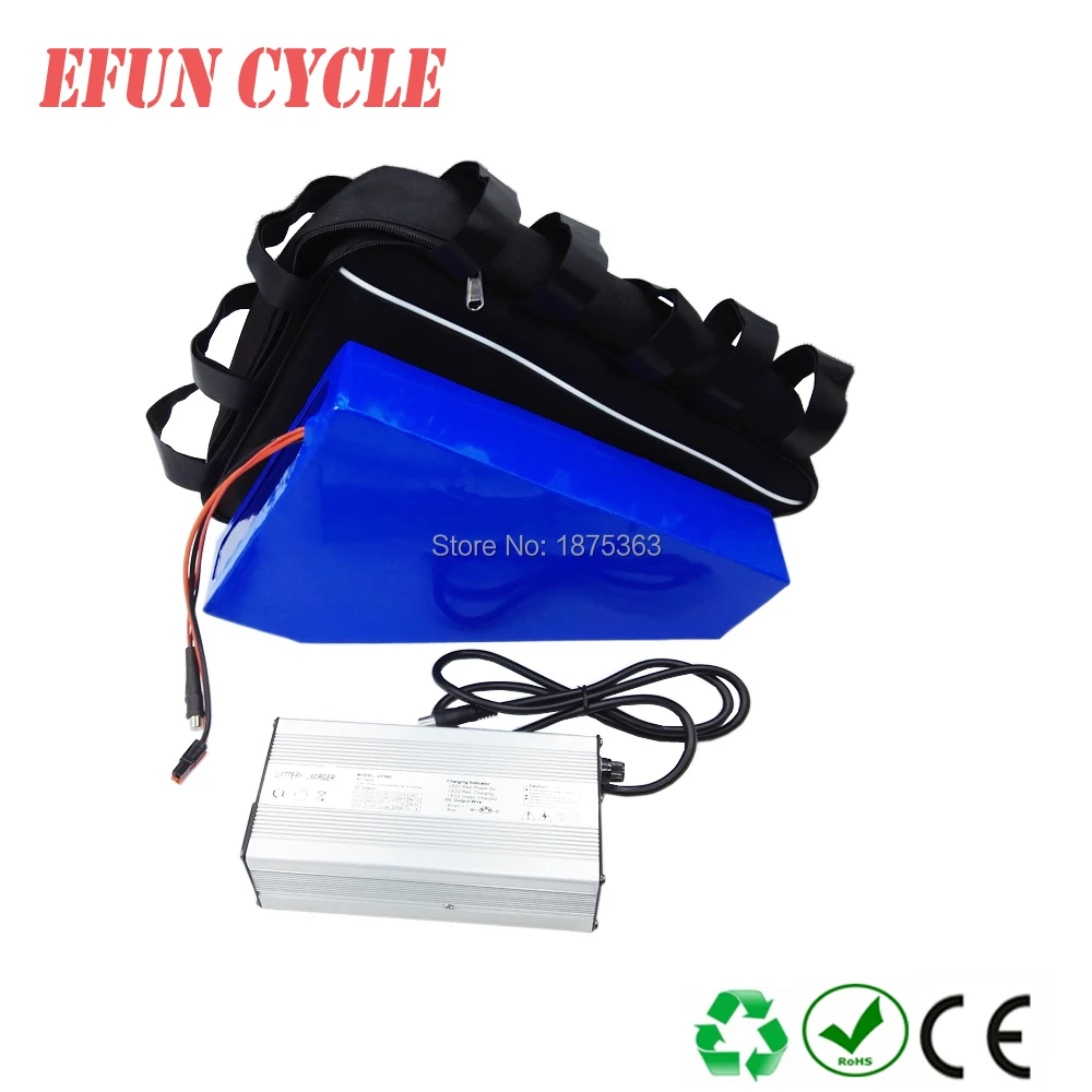 

For beach cruiser electric bike 60V 27Ah Lithium ion electric battery 60V high voltage big triangle battery with charger