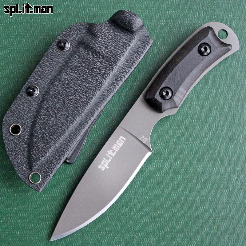 Cuchillo que acampa de Supervivencia Cazador D2 Hoja Fija Cuchillo de Caza Táctico Cinturón Dentado Cuchillos Karambit de Sobrevivir Al Aire Libre EDC Multi Herramientas