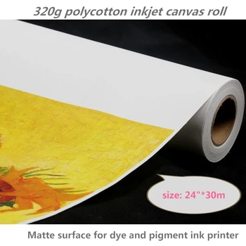 

24"*30m Inkjet printing polycotton blend canvas for water based printer