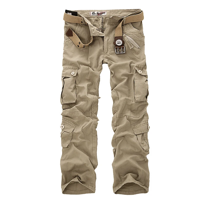 Новые Брендовые брюки карго, мужские военные прямые брюки, мужские повседневные хлопковые камуфляжные брюки с несколькими карманами, мужские брюки для бега в стиле хип-хоп, длинные брюки