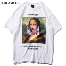 Aolamegs, Мужская футболка с забавным принтом, мужские футболки с круглым вырезом, Повседневная футболка в стиле хип-хоп, уличная одежда для пары, летняя уличная одежда