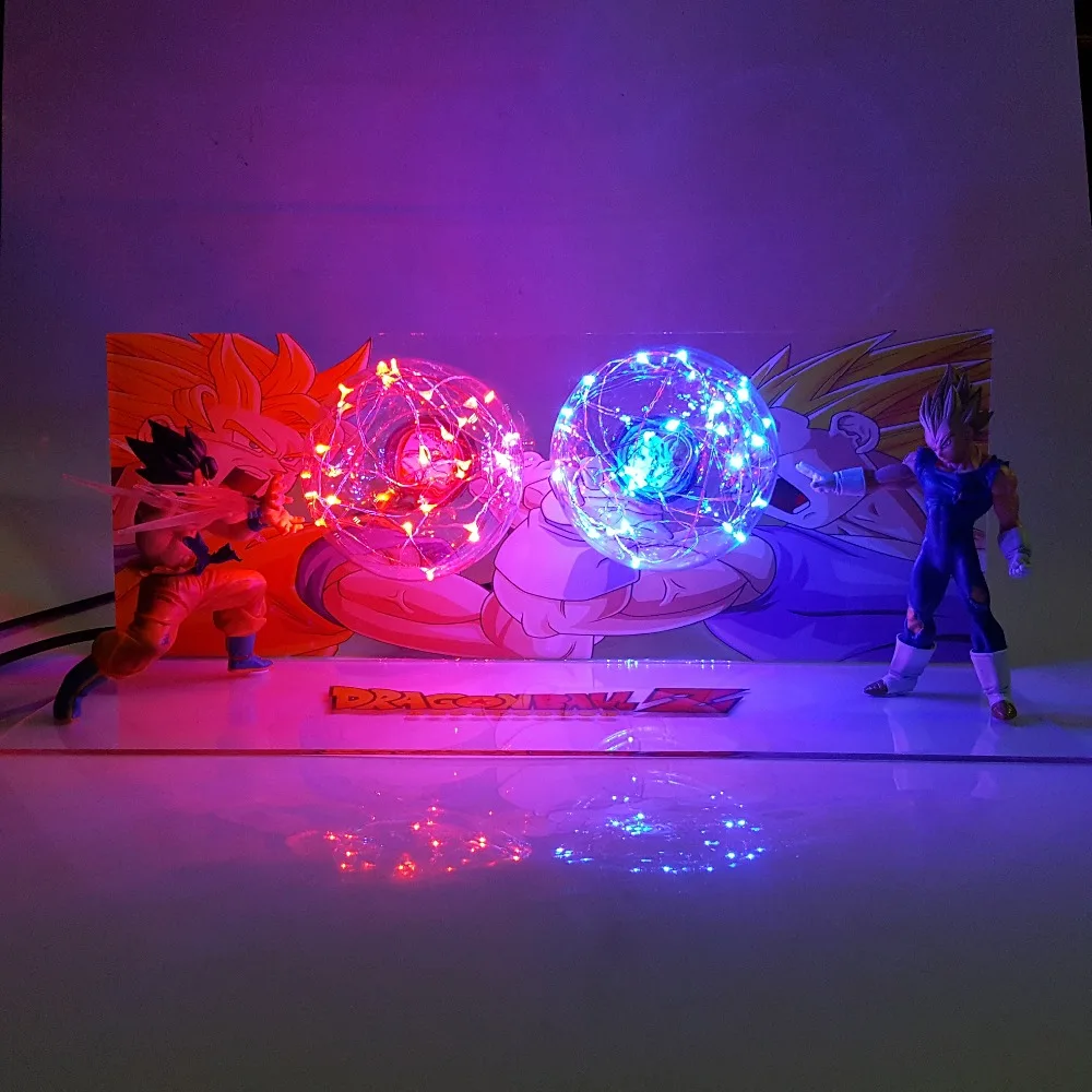 La bola del dragón del hijo de Goku del Vegeta Led luces de la noche lámpara de mesa de Dragon Ball Z Super Saiyan DBZ Lampara de luz nocturna
