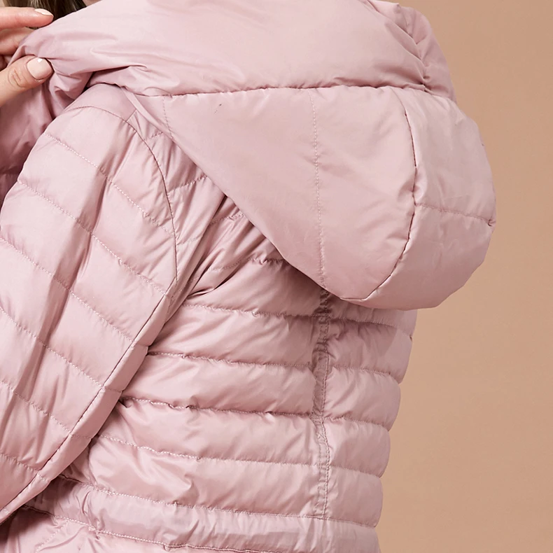 ARTKA Winter Women 90% White Down Jacket Coat Long Fashion Warm Outerwear High Quality Hooded Down Coats Parkas YK10088D