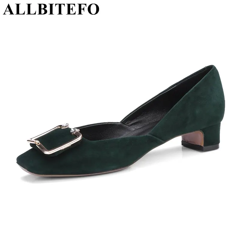 

ALLBITEFO EURO size 34-43 fashion genuine leather women pumps rhinestone design brand high heels comfortable high heel shoes