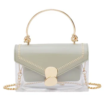 

New Elegant Shoulder Bag Women Wild Simple Messenger Bag For Girls Summer Small Transparent Jelly Shoulder Bag Set 2pcs K703