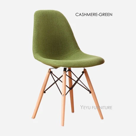 cashmere green Современный дизайн Мягкая модная обеденный стул со спинкой ткань мягкая обложка Мягкие пластиковые твердые деревянные ноги для отдыха исследование офисное кресло - Цвет: cashmere green