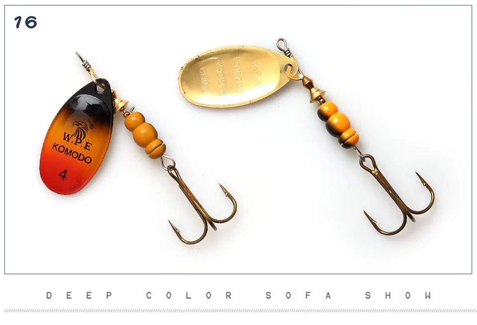 W.P.E Brand 1pcs Spinner Lure 6.5g/9.7g/13.4g Bass Fishing Bait Metal Spoon Lure Treble Hook Fishing Tackle Hard Lure CrankBaits