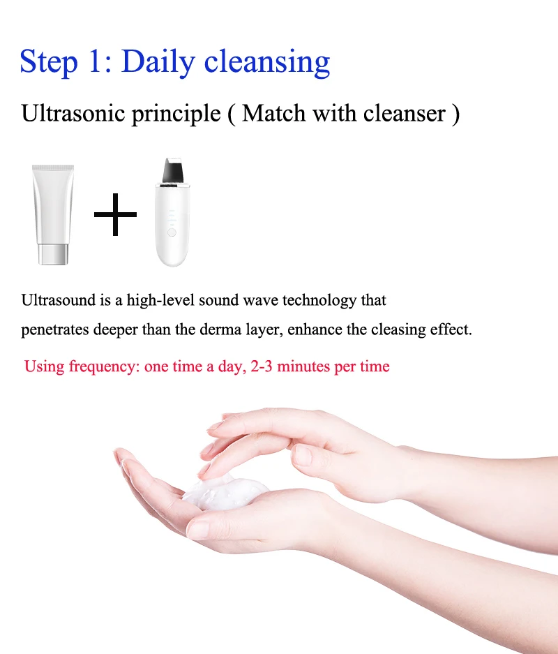 Wireless Charging Ultrasonic ION Deep Cleansing Nutrient Plus Skin Scrubber Face Lifting Tightening Beauty Machine